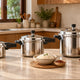 Pressure cookers in compact, medium and family sizes