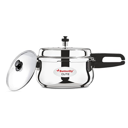 Butterfly Cute Stainless Steel Pressure Cooker with Glass Lid – 5L