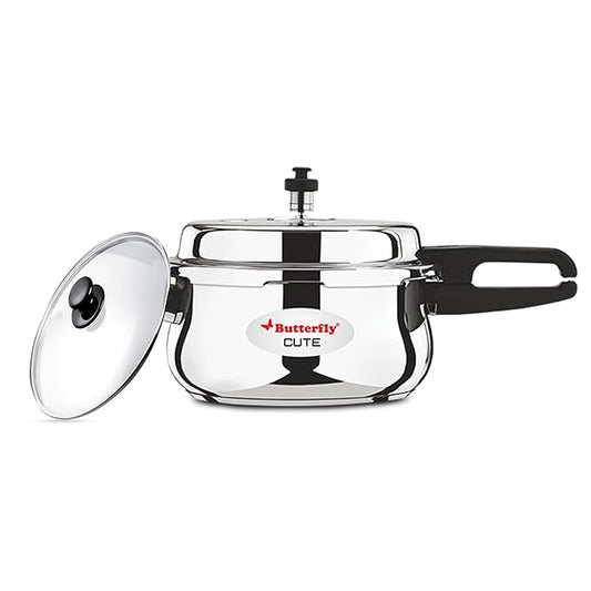 Butterfly Cute Stainless Steel Pressure Cooker with Glass Lid – 5L