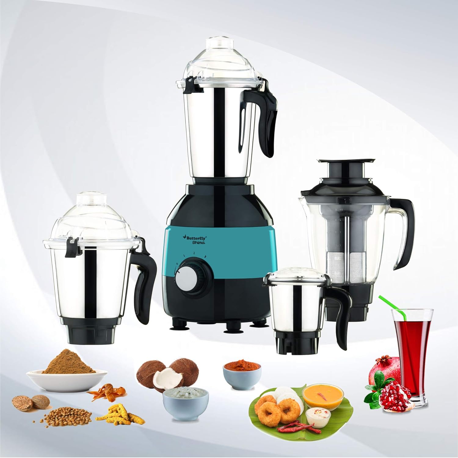 Butterfly Bhima Mixer Grinder – 1000W, 4 Jars