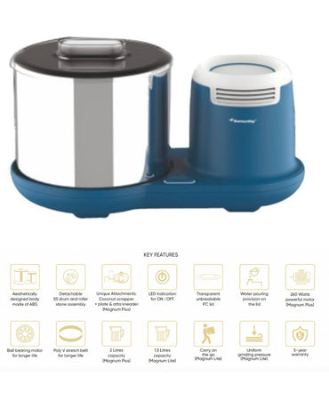 Butterfly Magnum PL Tabletop Wet Grinder – 2L – view 2