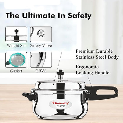Butterfly Cute Stainless Steel Pressure Cooker with Glass Lid – 5L – view 3