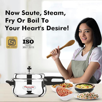 Butterfly Cute Stainless Steel Pressure Cooker with Glass Lid – 5L – view 5