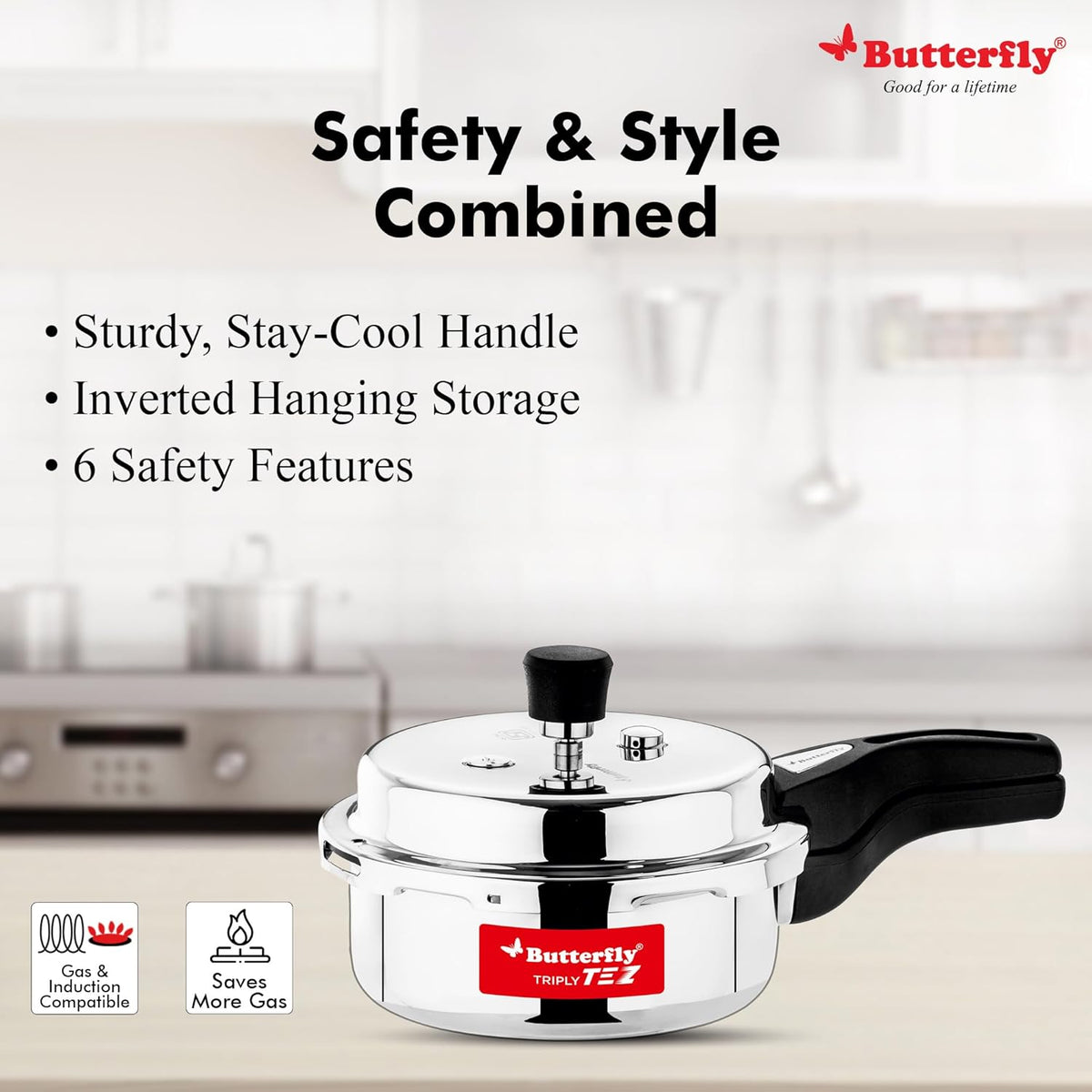 TEZ Triply Stainless Steel Pressure Cooker – 2L, 3L & 5L – view 4